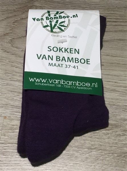 Bamboe sokken maat 37-41 paars - S35