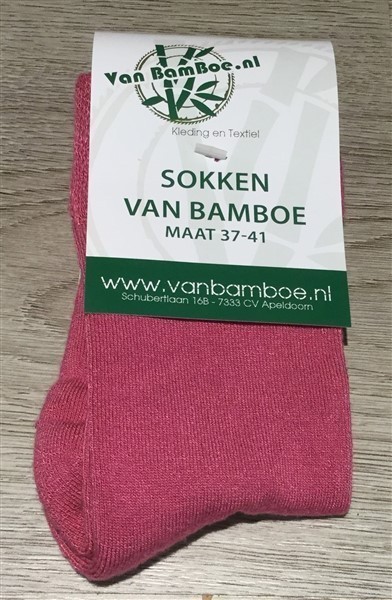 Bamboe sokken maat 37-41 fuchsia - S34