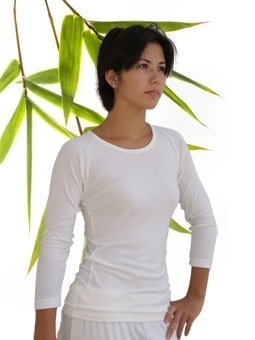 Bamboe shirt ¾ mouw off white