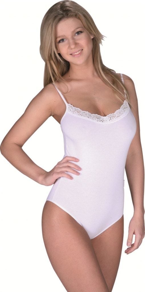Bamboe body met kant rood