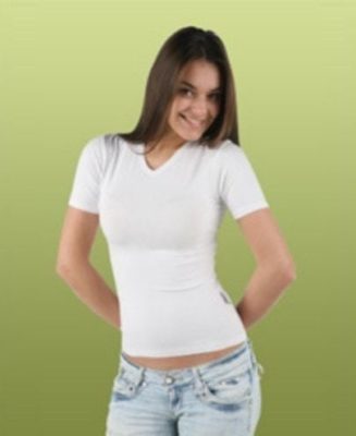 Bamboe dames V-hals ondershirt wit
