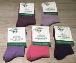 Bamboe sokken set paars - S25