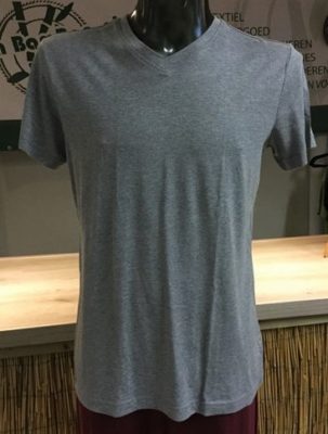 Bamboe heren t-shirt V-hals grijs