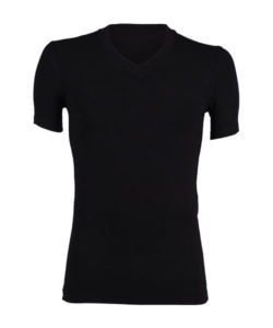 Bamboe shirt V-hals zwart-0