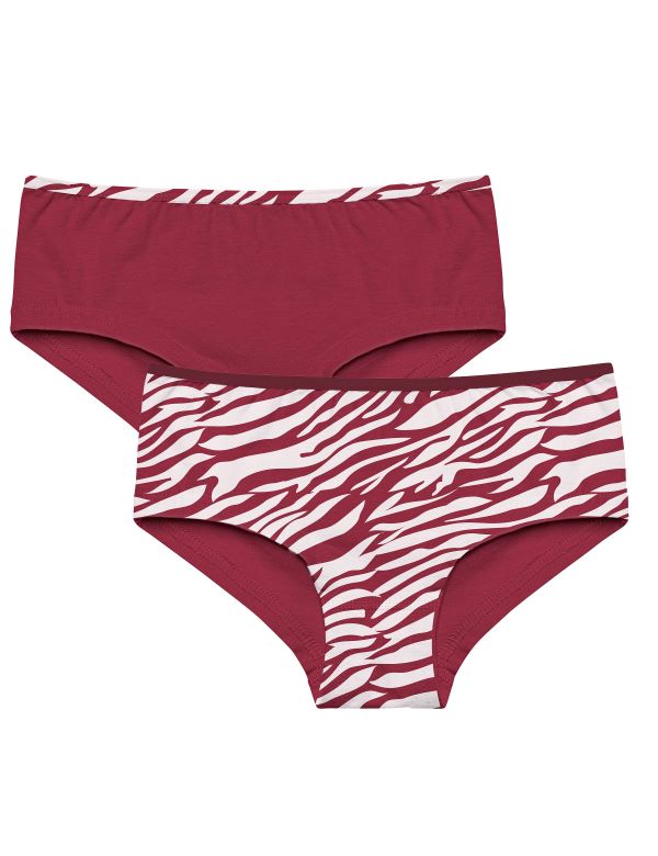 Dames bamboe hipster 2-pack bordeaux