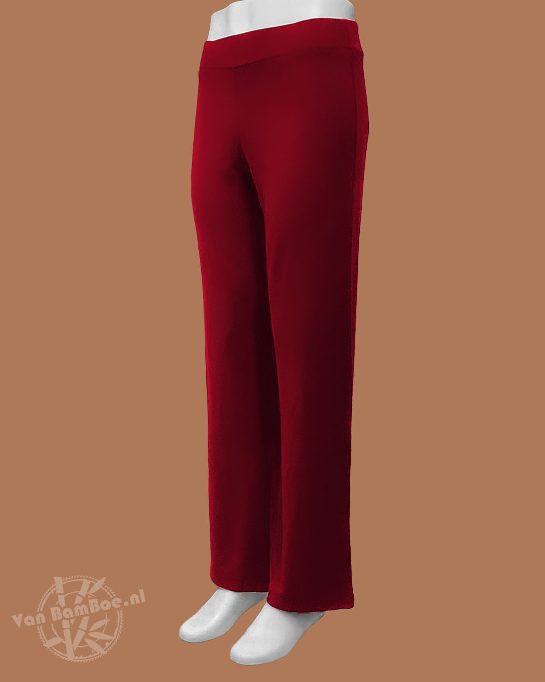 Bamboe broek wijd bordeaux - Afbeelding 2