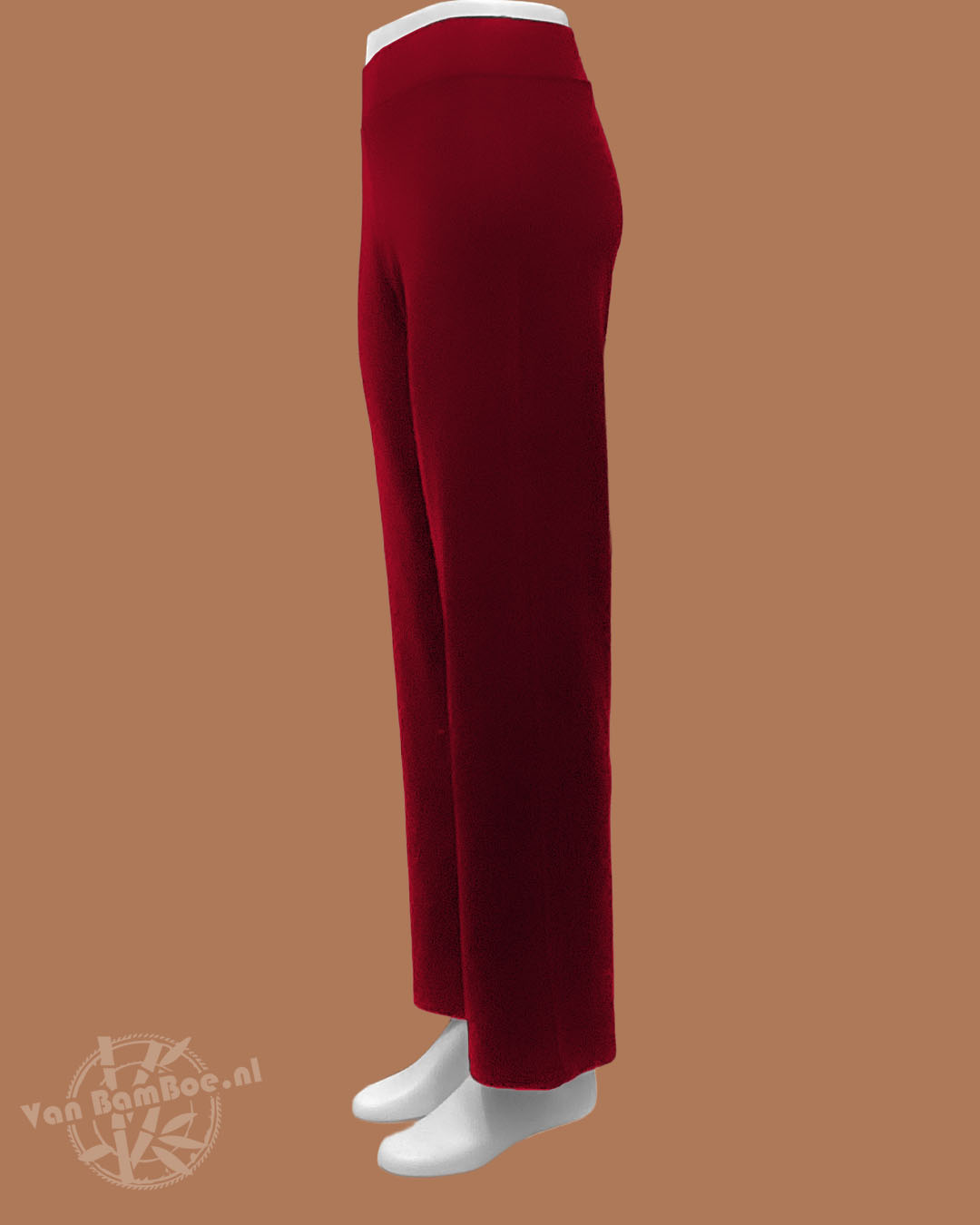 Bamboe broek wijd bordeaux - Afbeelding 3