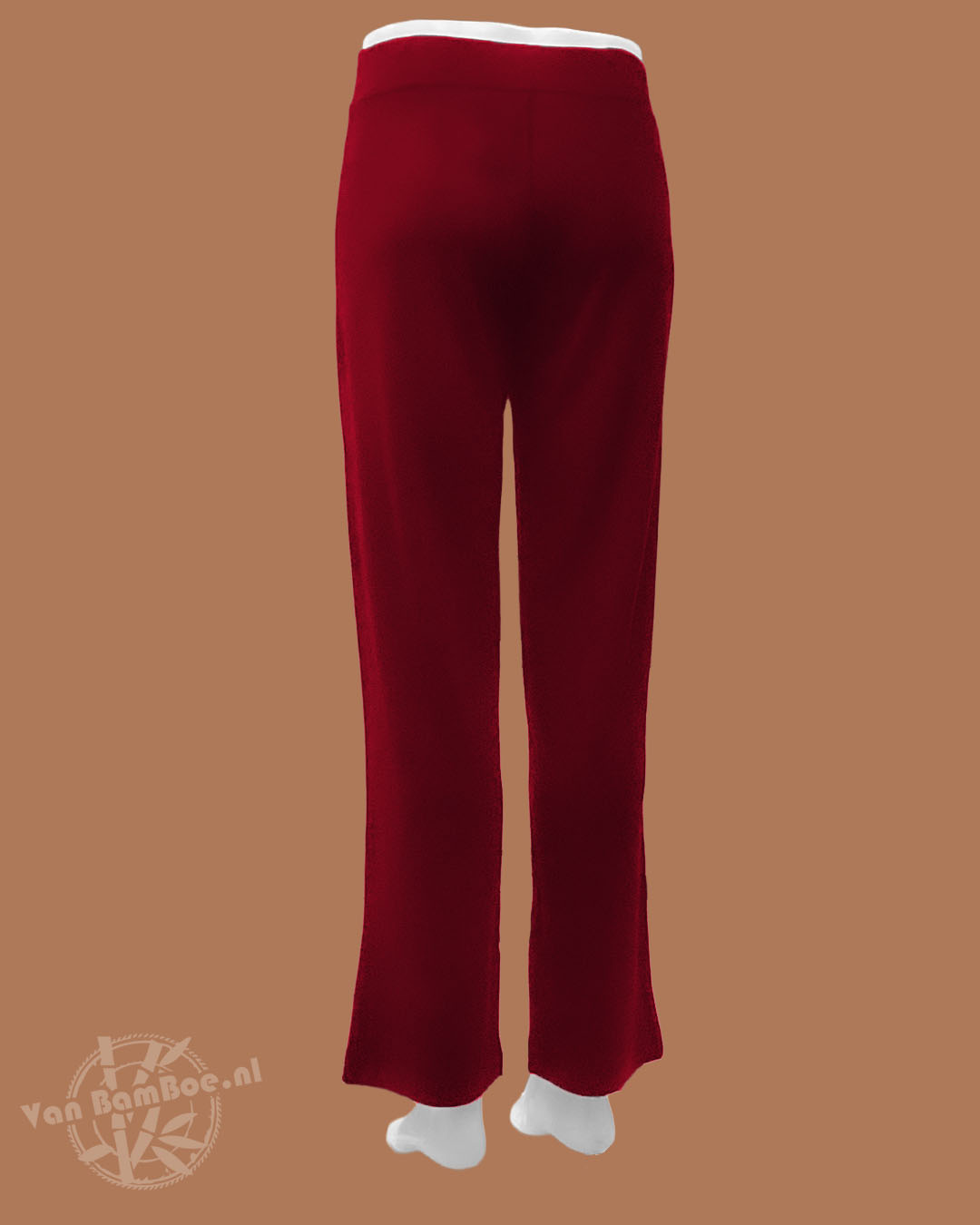 Bamboe broek wijd bordeaux - Afbeelding 4