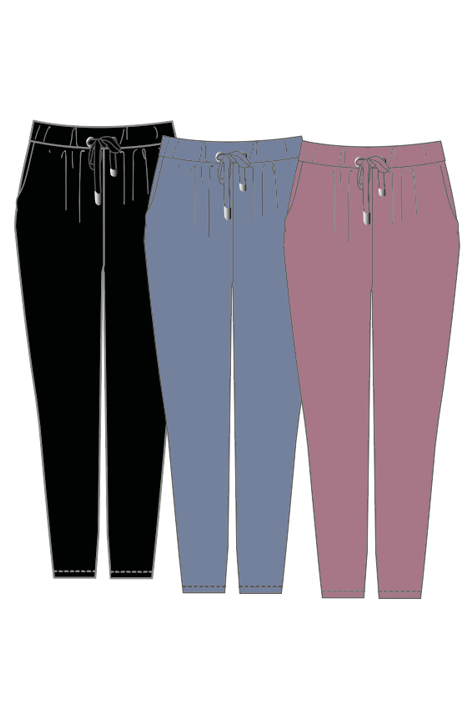 Bamboe broek met zakken rosa