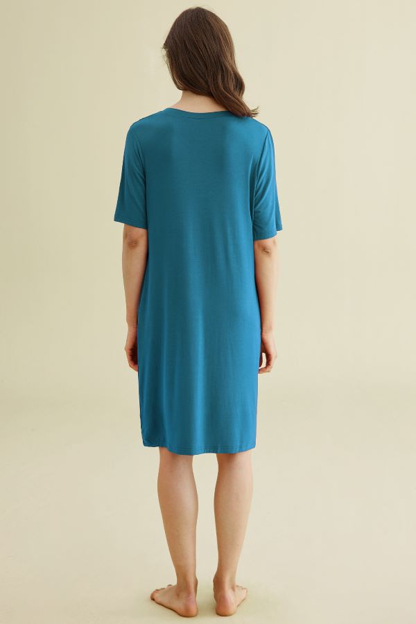 Bamboe nachtjapon petrol - Afbeelding 2