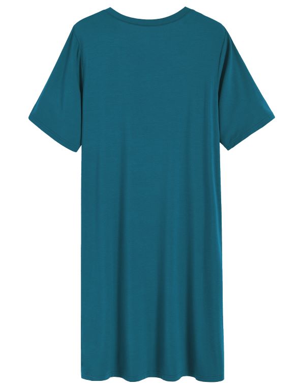 Bamboe nachtjapon petrol - Afbeelding 4