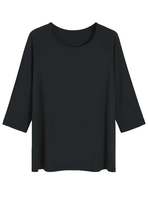 Bamboe top ¾ mouw zwart