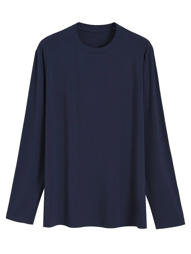 Bamboe heren longsleeve donkerblauw