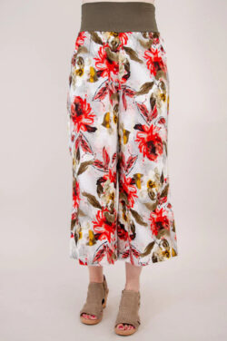 Bamboe-linnen culotte floral youth