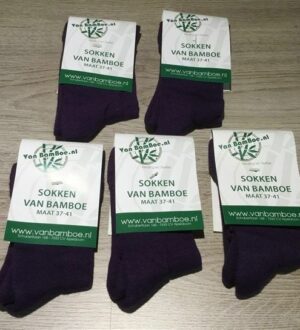 Bamboe sokken maat 37-41 paars 5x - S35